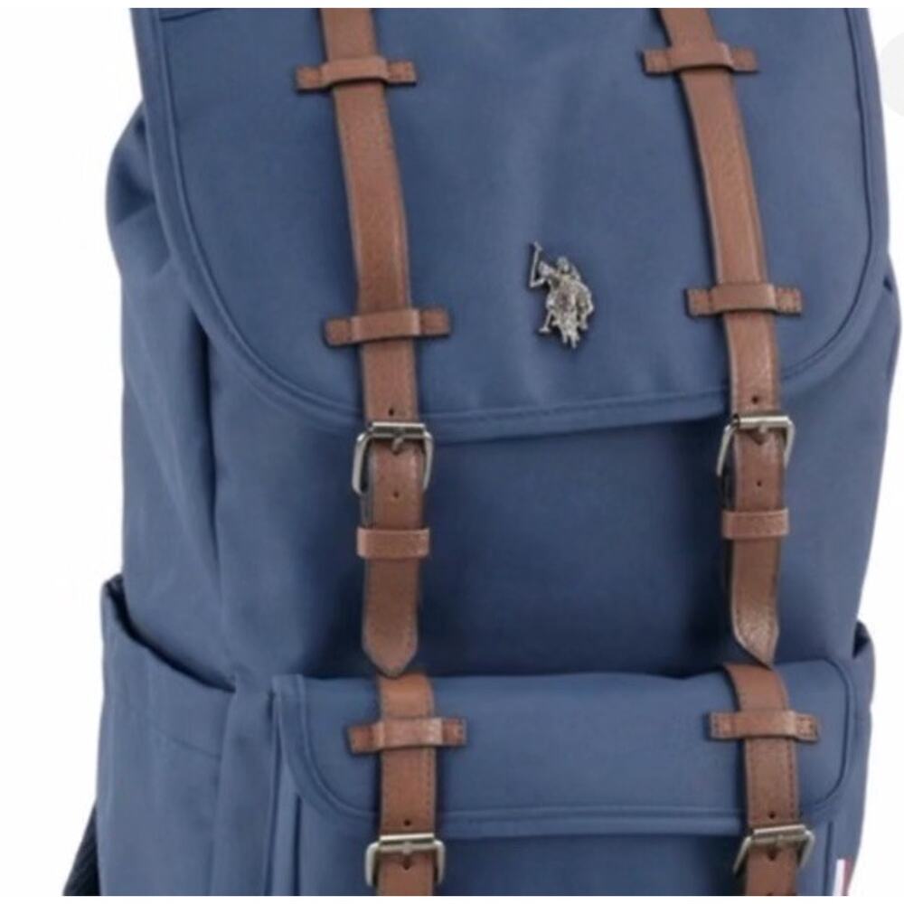 U.S. Polo Assn. Unisex Top Loader Flap Backpack, Water-Resistant, Navy Blue NWT - Picture 10 of 10